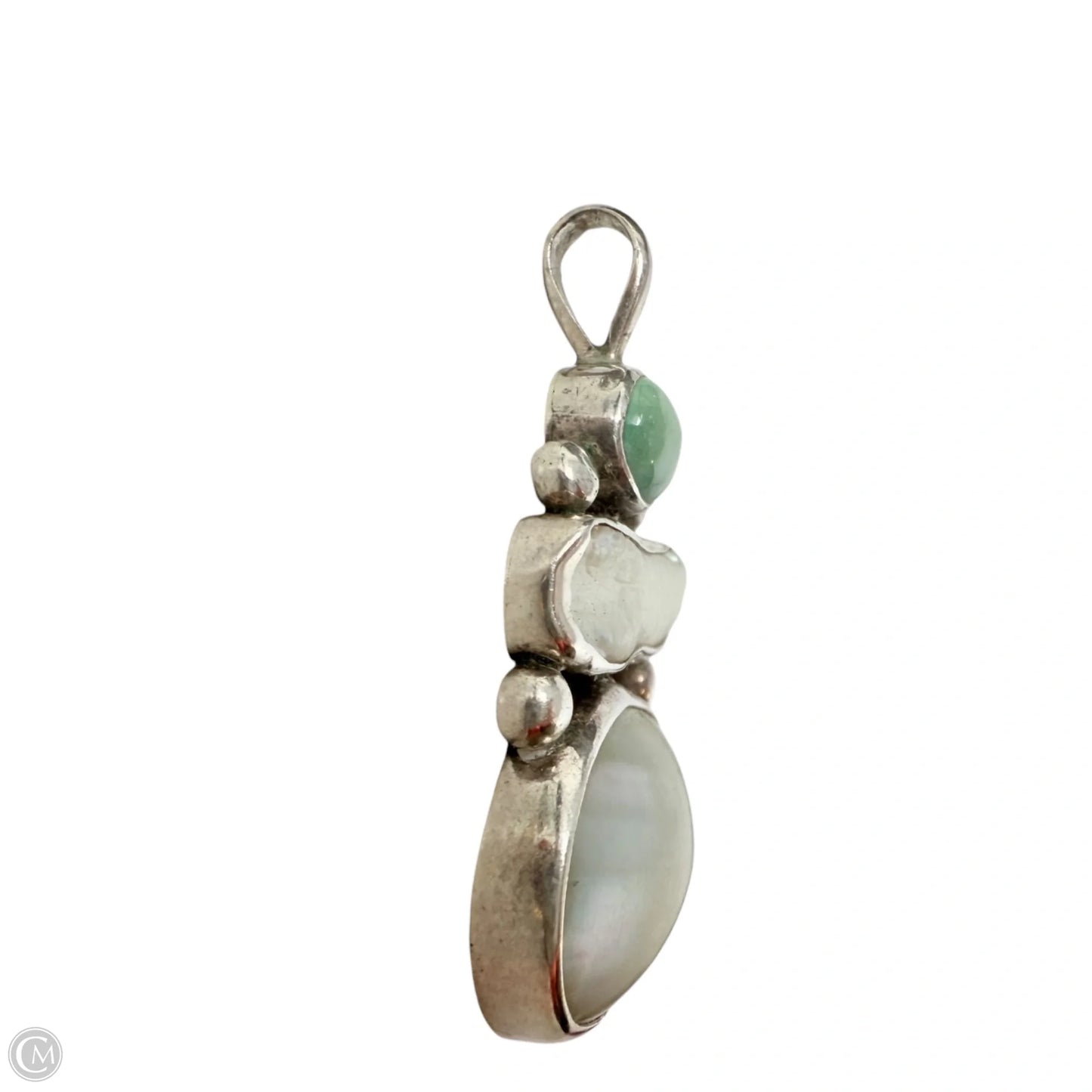 Sterling Silver Mother Of Pearl & Gemstone Pendant