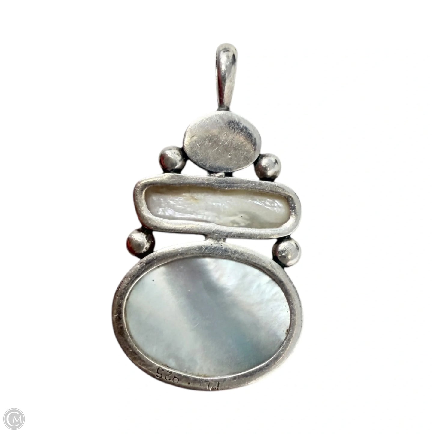 Sterling Silver Mother Of Pearl & Gemstone Pendant