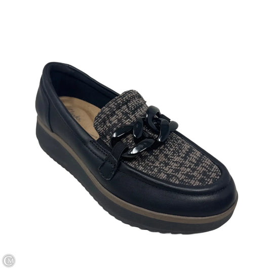 Shoes Heels Wedge By Clarks In Black & Brown, Size: 7