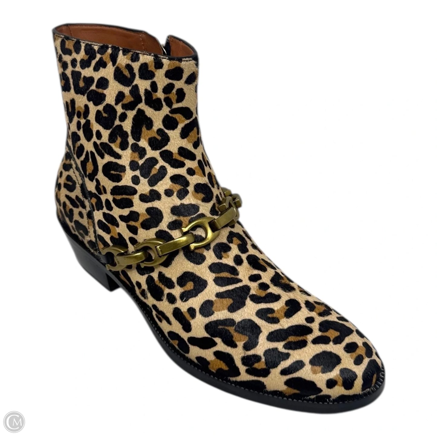 Allen Calfhair Boots Designer By Coach In Animal Print, Size: 7