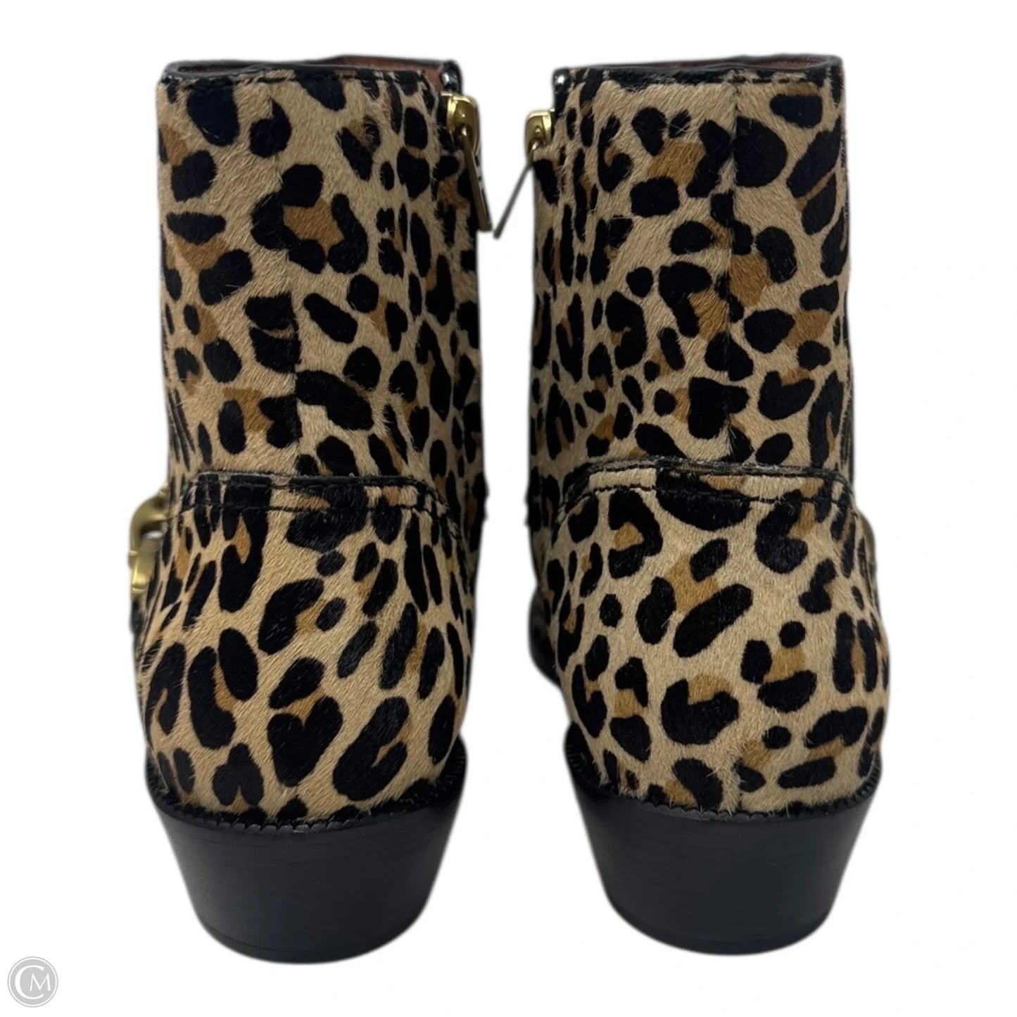 Allen Calfhair Boots Designer By Coach In Animal Print, Size: 7