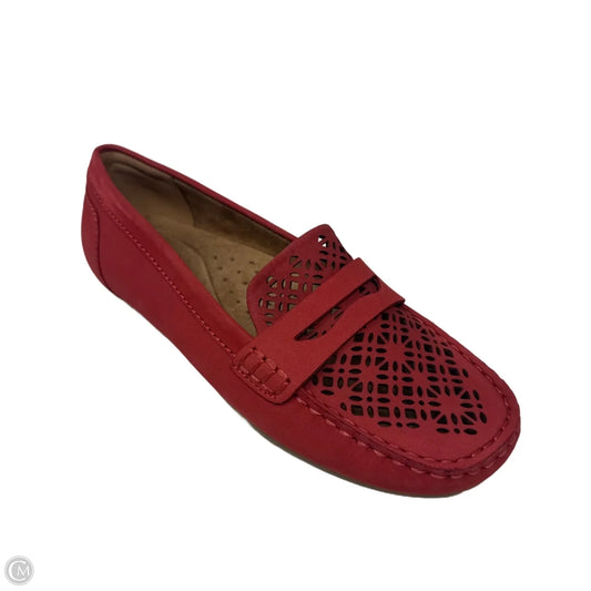 Loafers Shoes Flats By Earth In Red, Size: 6.5