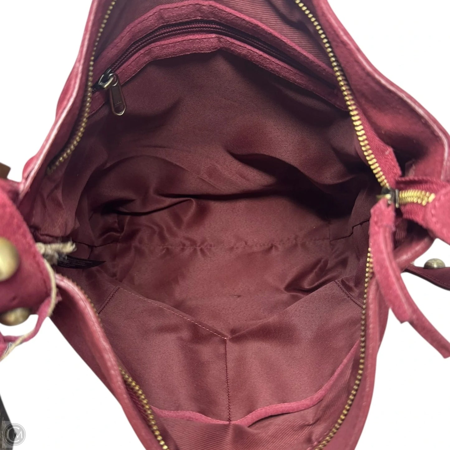 Suede Studded Handbag Leather Unbranded, Size: Medium