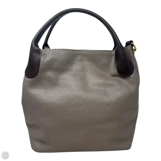 Handbag Leather By Valentina, Size: Medium