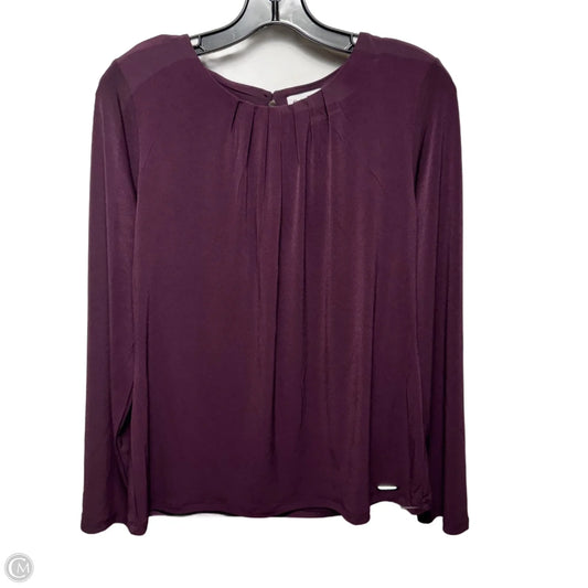 Top Long Sleeve By Calvin Klein In Purple, Size: L