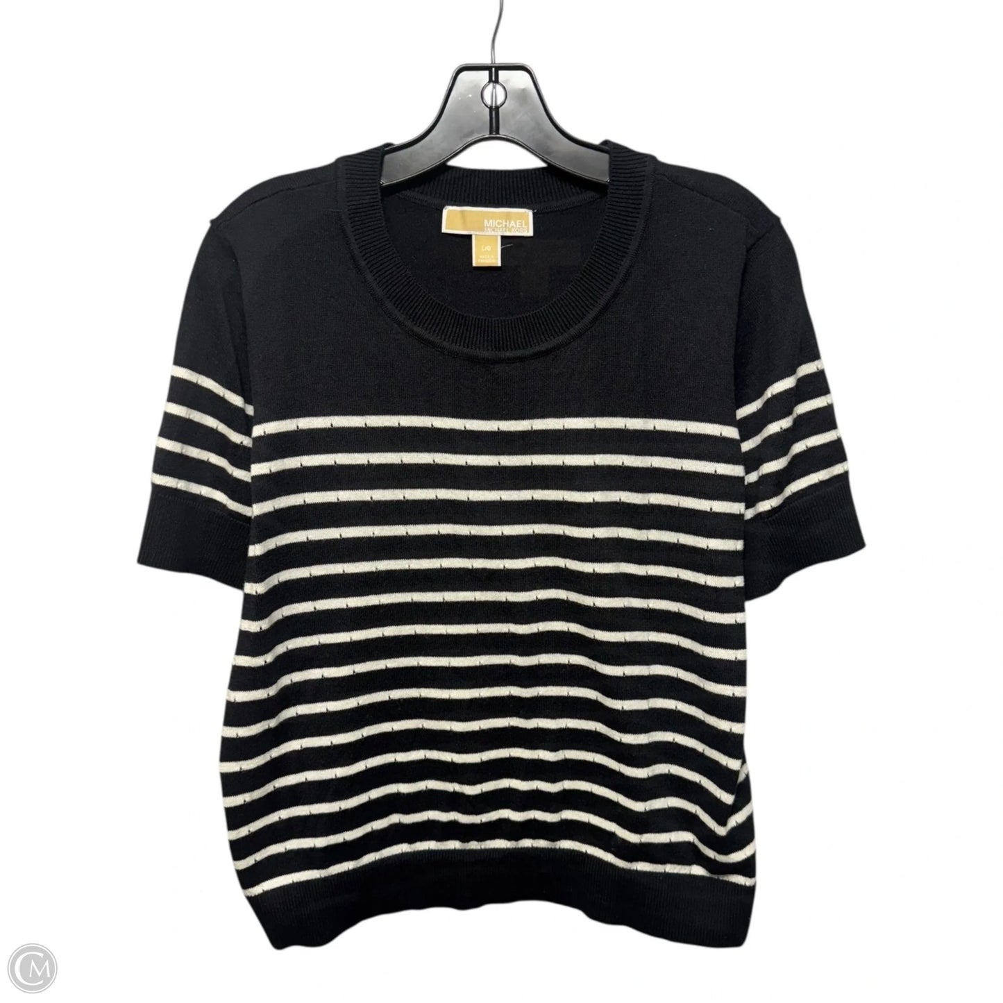Sweater Short Sleeve By Michael By Michael Kors In Striped Pattern, Size: L