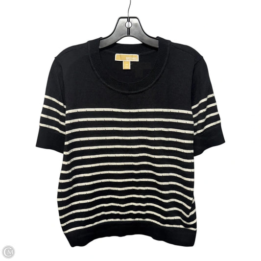 Sweater Short Sleeve By Michael By Michael Kors In Striped Pattern, Size: L