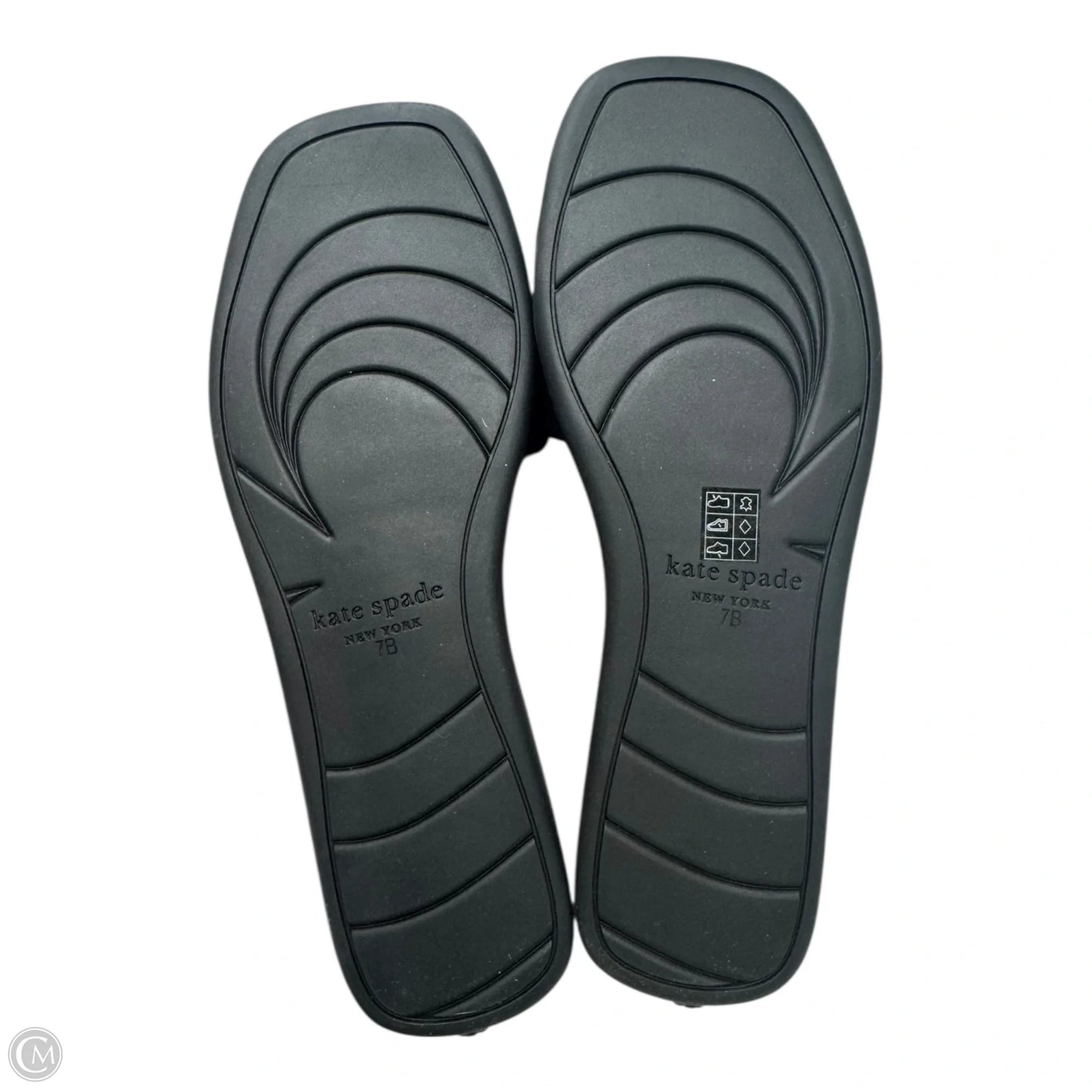 Logo Slide Sandals Designer By Kate Spade In Black, Size: 7