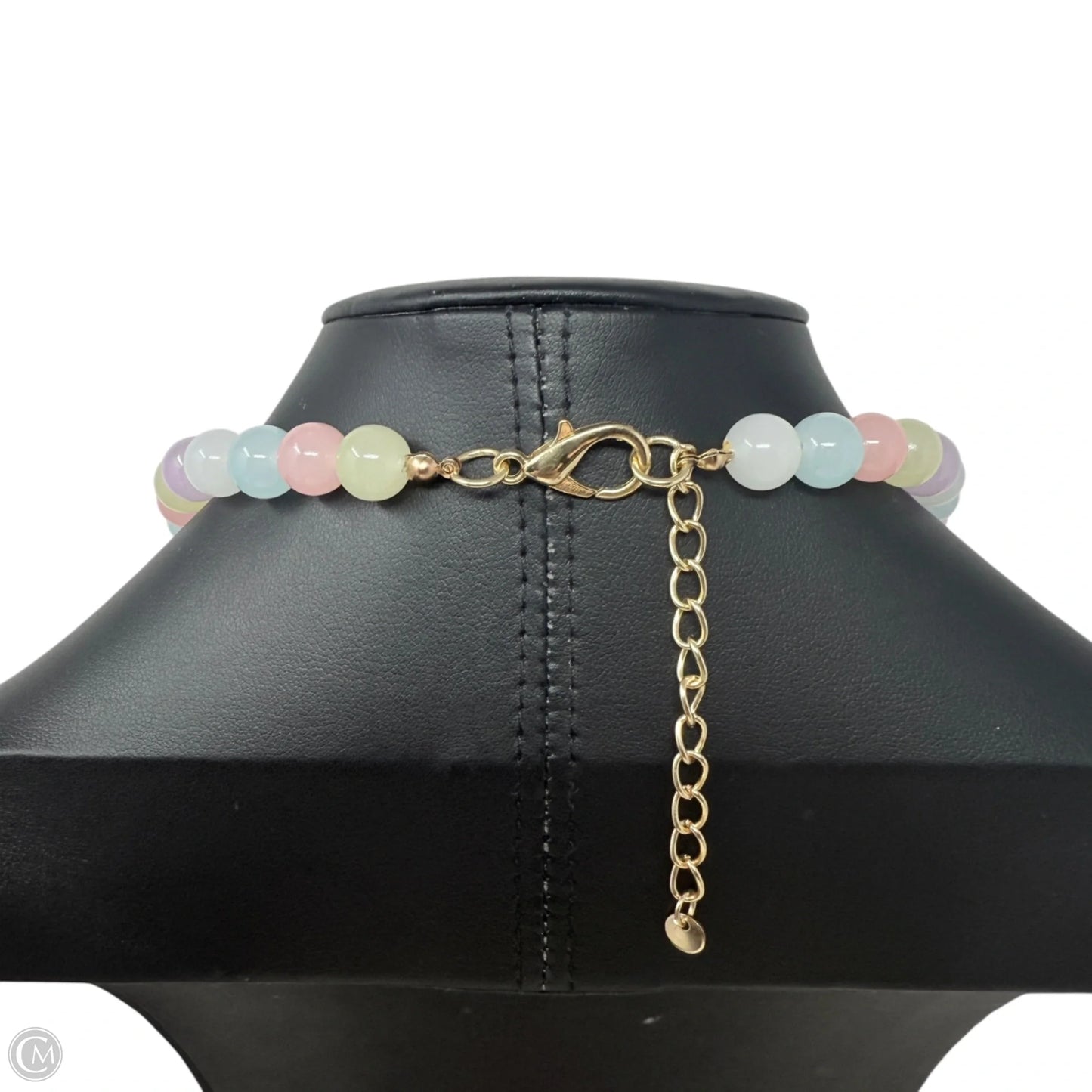 Multicolor Pastel Beaded Mother of Pearl Flower Pendant Statement Necklace