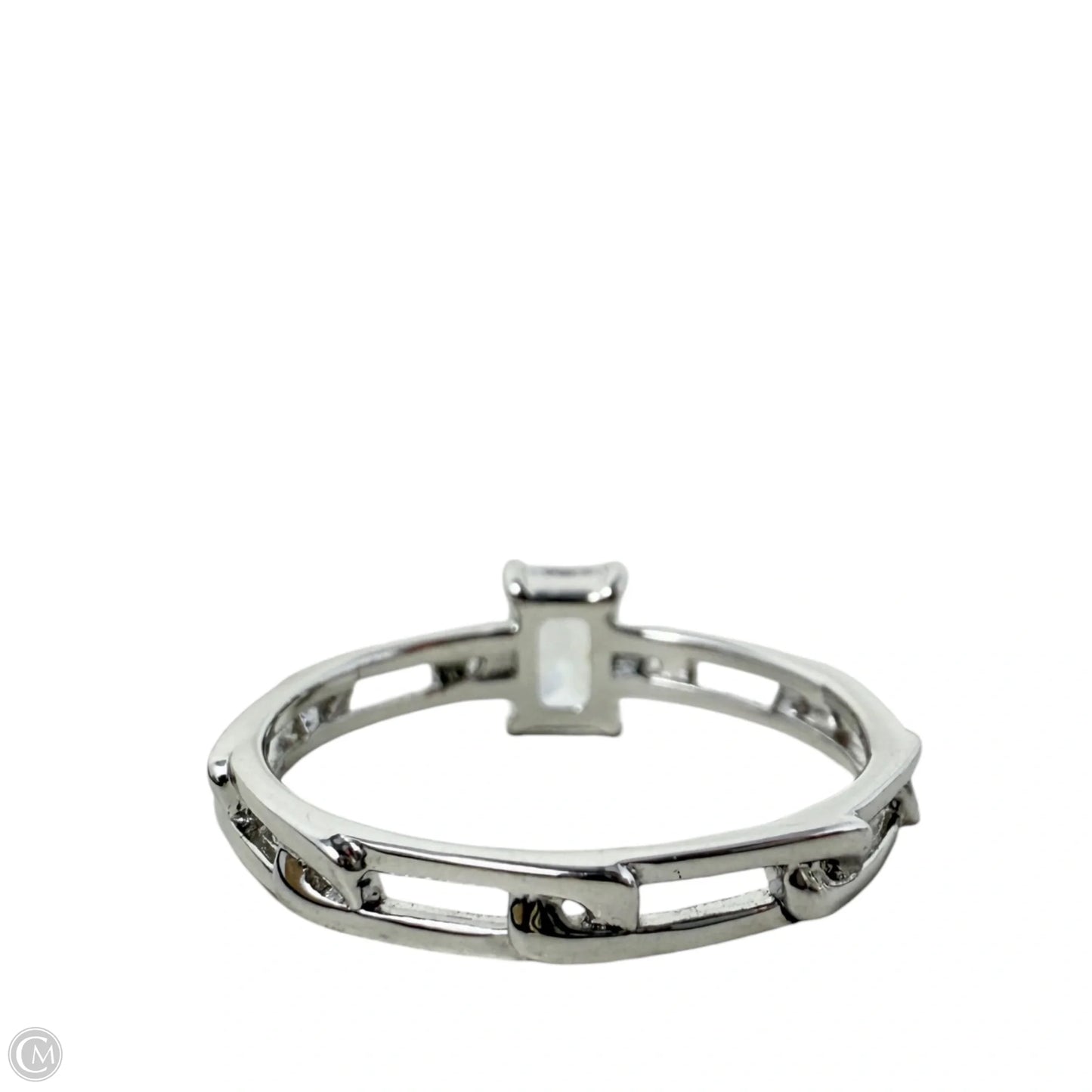 Sterling Silver Radiant Cut Cubic Zirconia Ring By Milor Italy, Size: 7