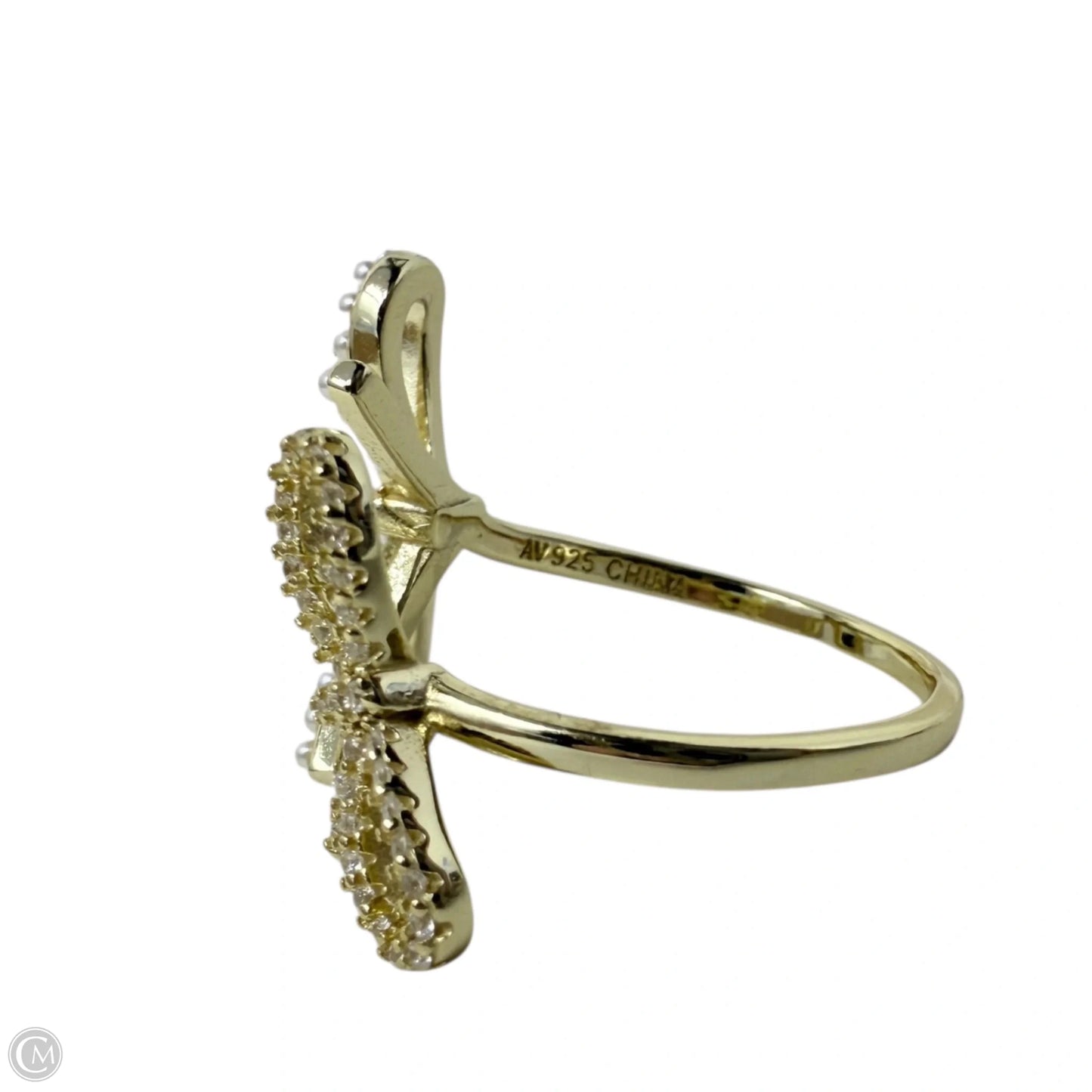 Gold Over Sterling Silver Adjustable Multi Bow Ring