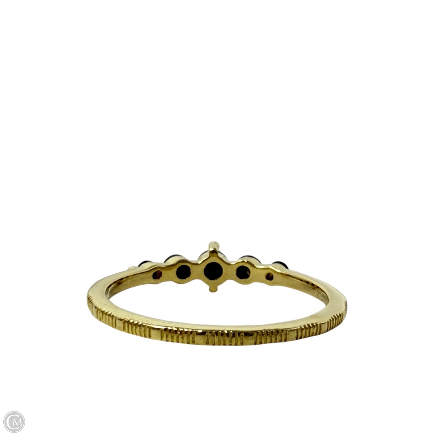 Gold Over Sterling Silver Five Stone Black Onyx Band Ring, Size: 7