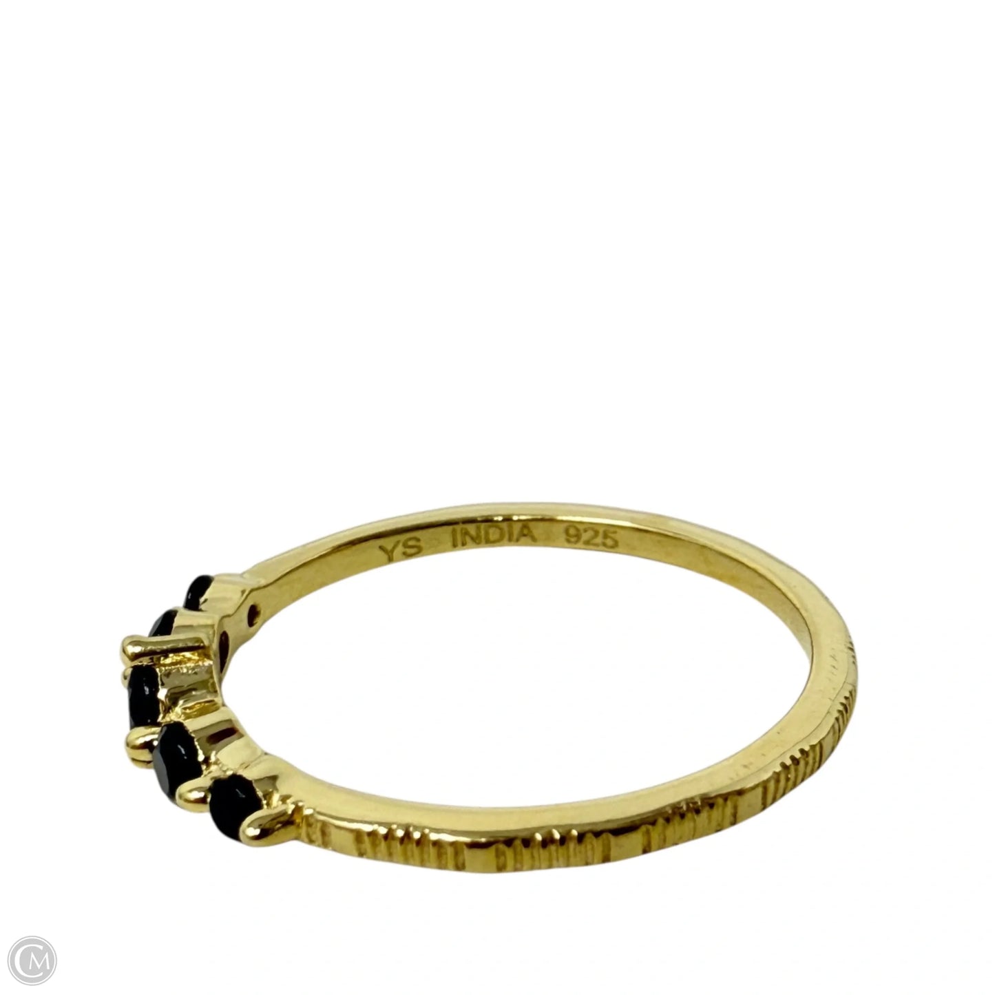 Gold Over Sterling Silver Five Stone Black Onyx Band Ring, Size: 7