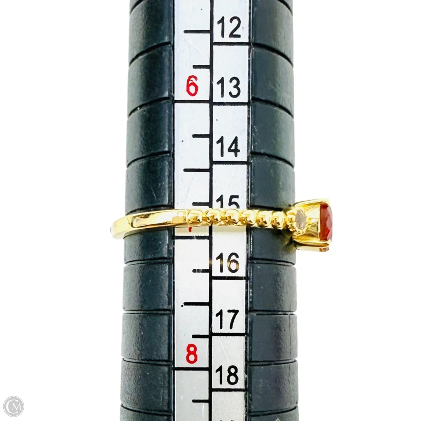 Art Deco Gold Over Sterling Silver Oval Cut Citrine & CZ Ring, Size: 7