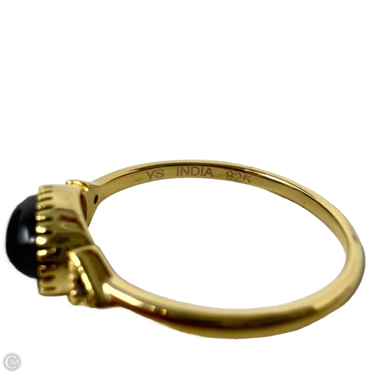 Gold Over Sterling Silver Oval Cut Onyx Ring, Size: 7