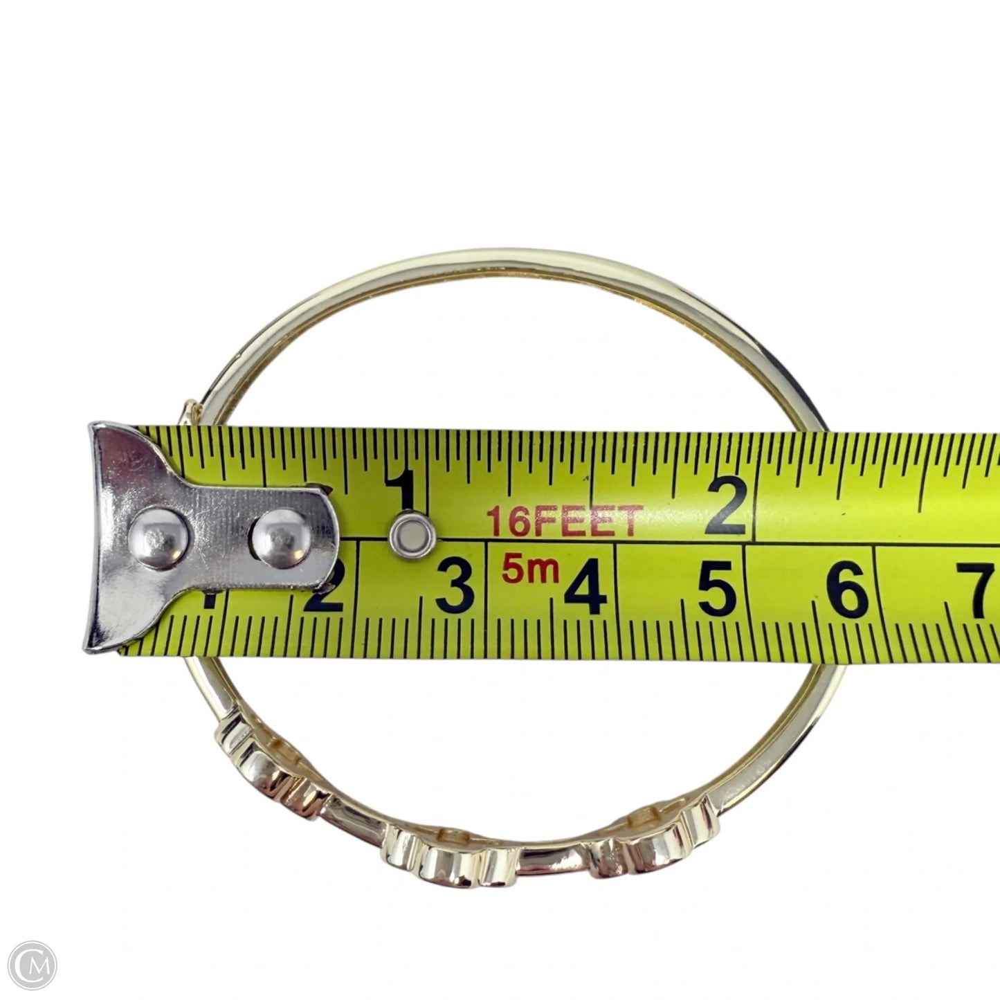 Golden Triple Clover Hinged Bangle Bracelet