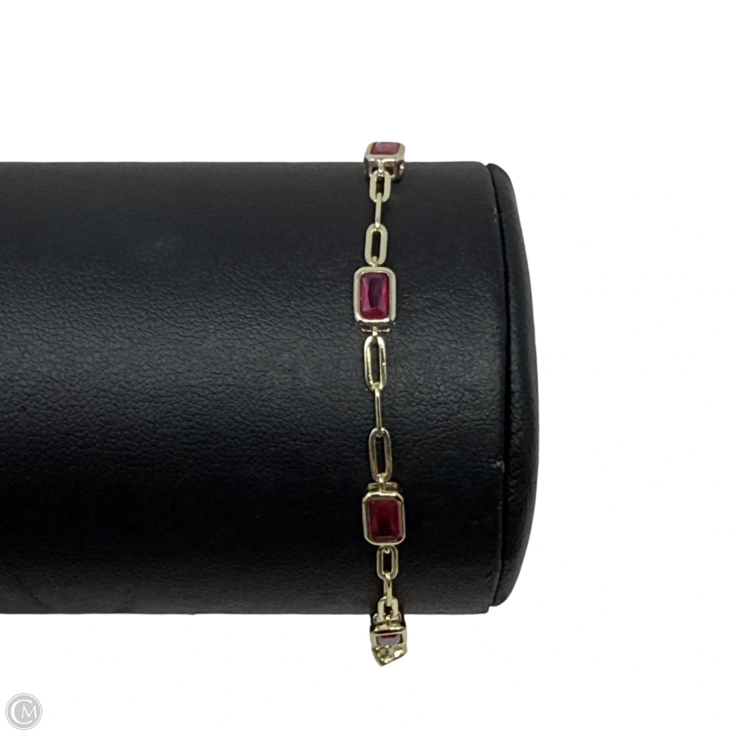 Gold Over Sterling Silver Ruby CZ Tennis Bracelet