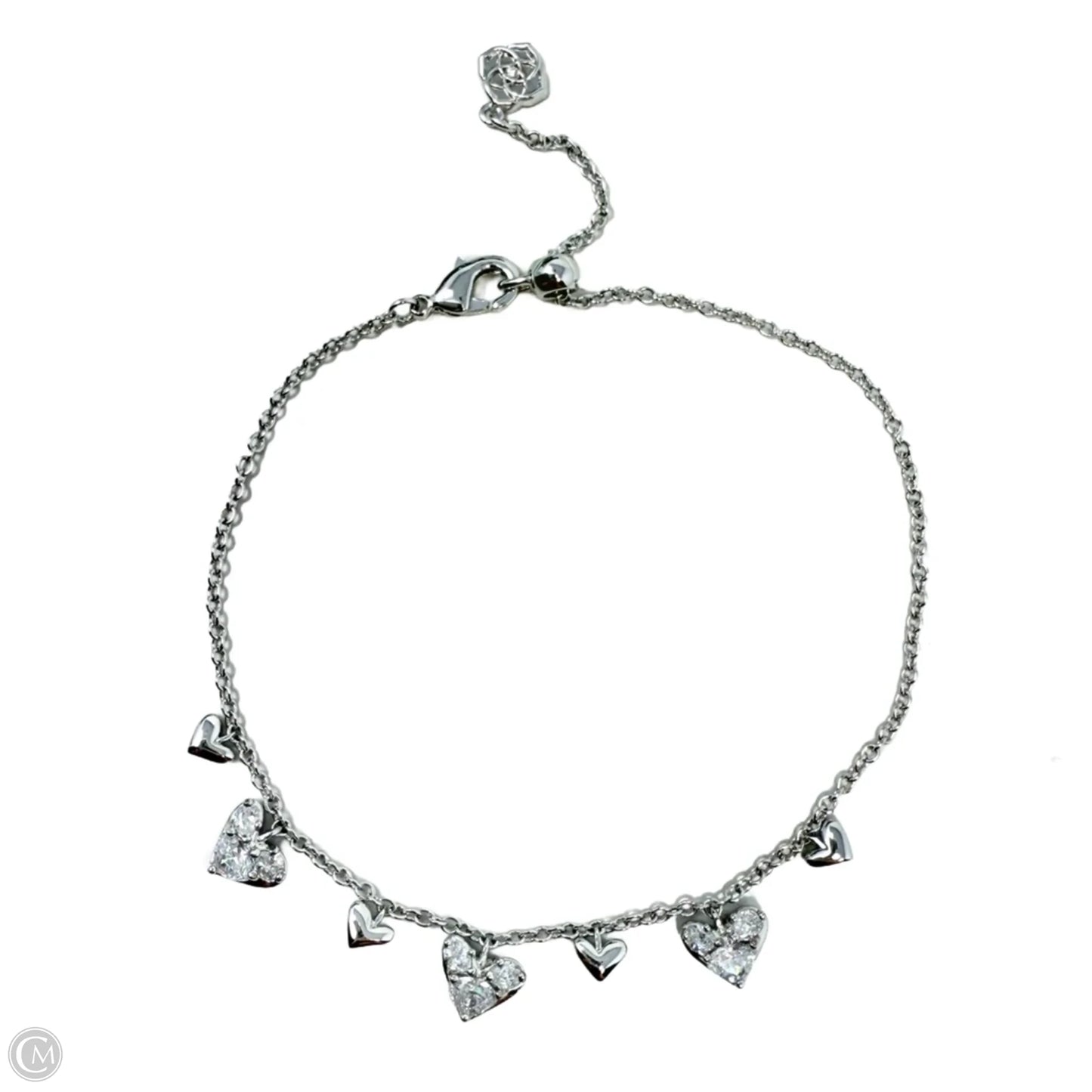 Haven Silver Heart Crystal Chain Bracelet By Kendra Scott