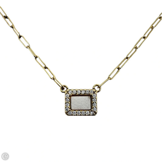 Druzy Quartz, Crystal Paperclip Chain Brass Necklace  By Luna Norte