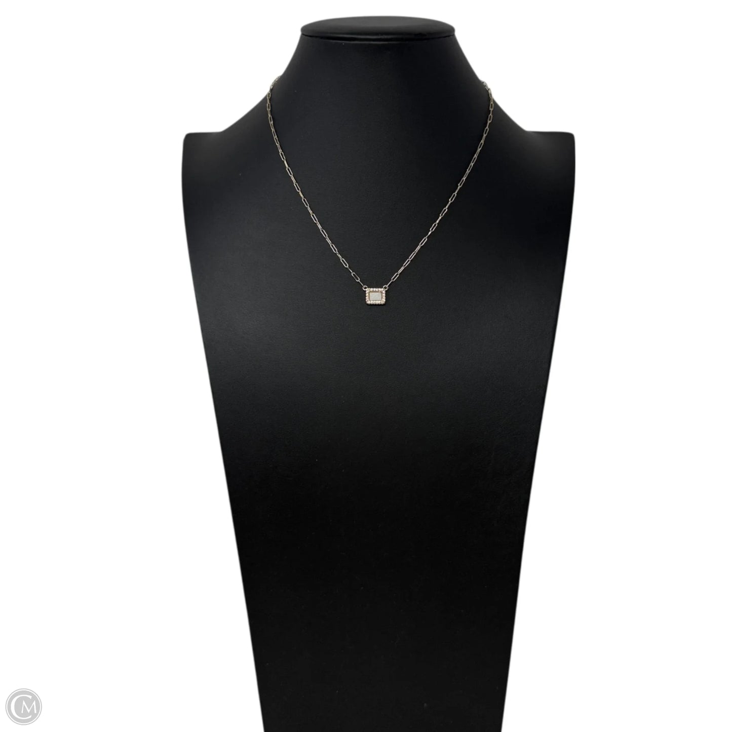 Druzy Quartz, Crystal Paperclip Chain Brass Necklace  By Luna Norte