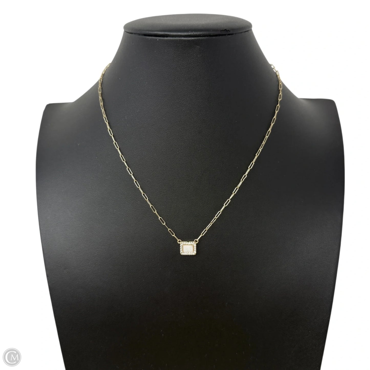 Druzy Quartz, Crystal Paperclip Chain Brass Necklace  By Luna Norte