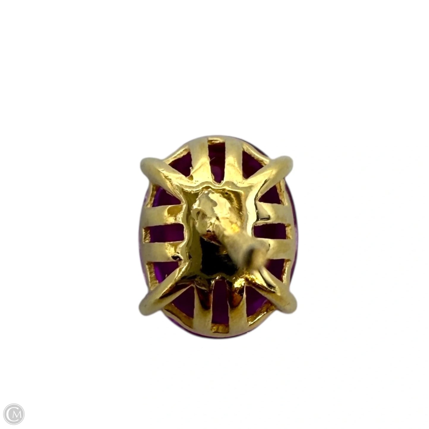 Gold Over Sterling Oval Pink Faceted Stone Stud Earrings By Clothes Mentor