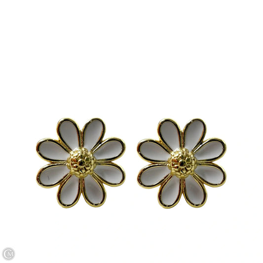 Gold Over Sterling Silver Enamel Daisy Stud Earrings By Rachel Zoe