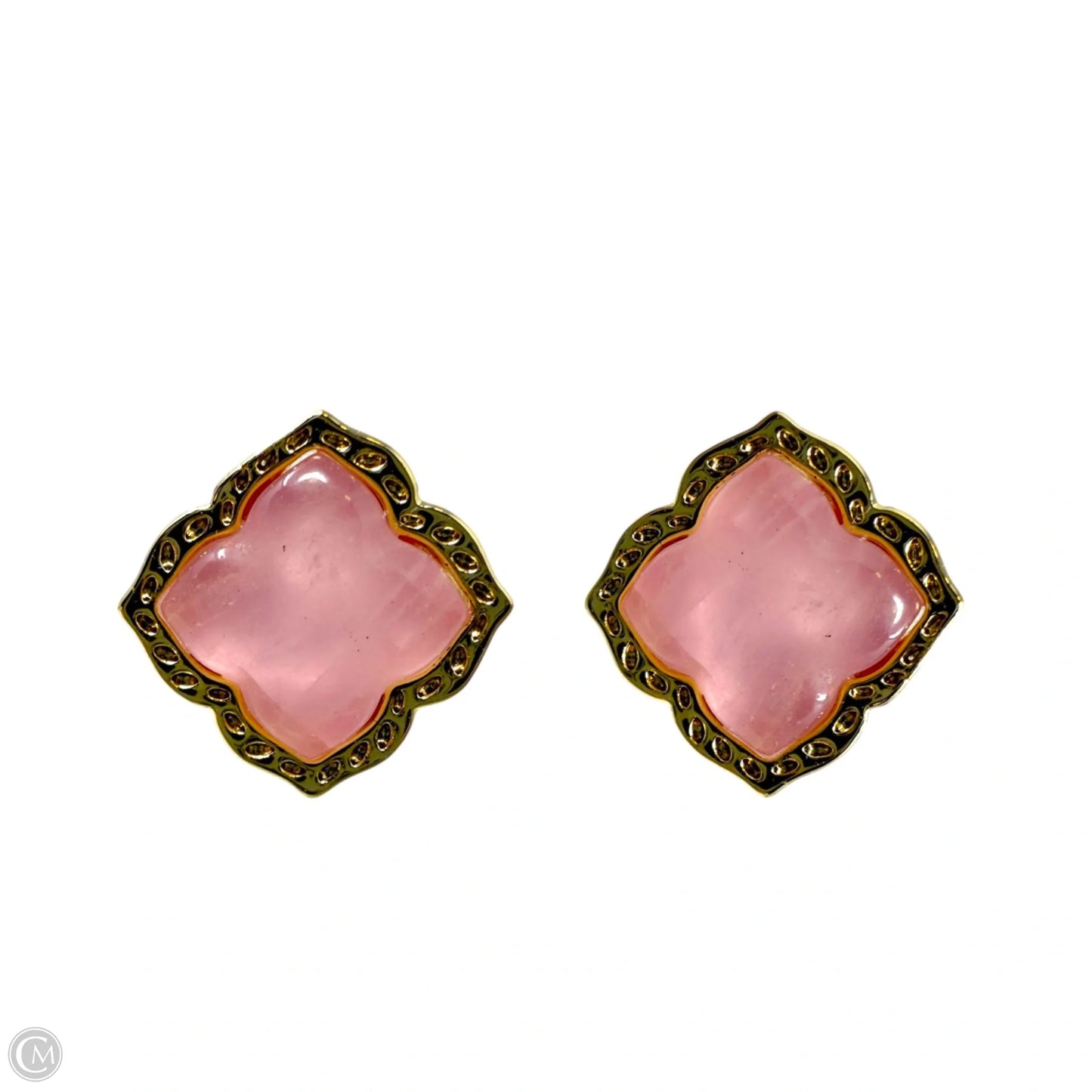 Mallory Gold Rose Quartz Stud Earrings By Kendra Scott