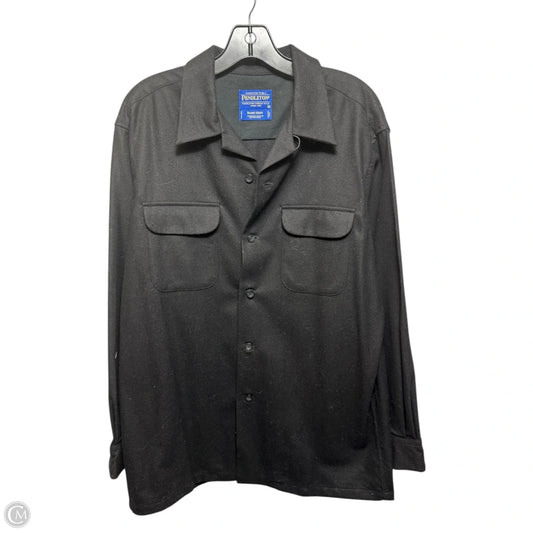 Wool Board Shirt Long Sleeve By Pendleton In Black, Size: M