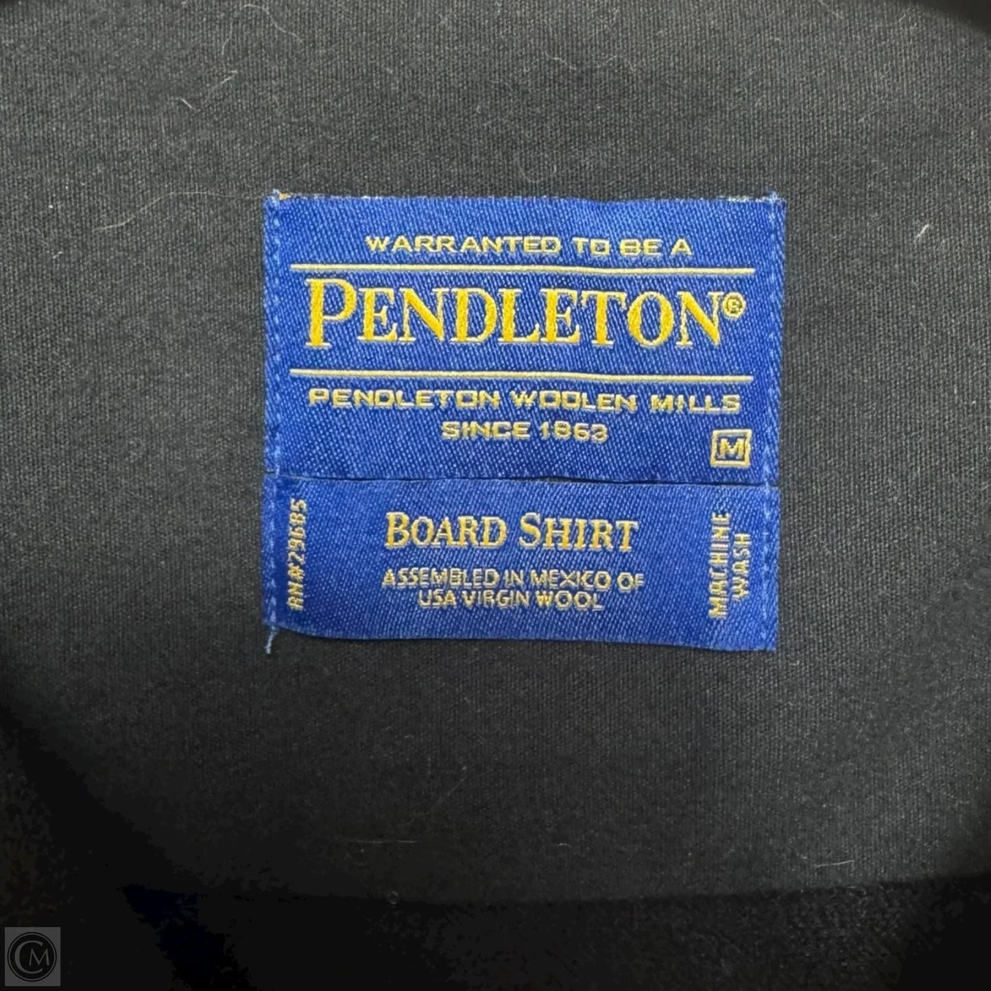 Wool Board Shirt Long Sleeve By Pendleton In Black, Size: M