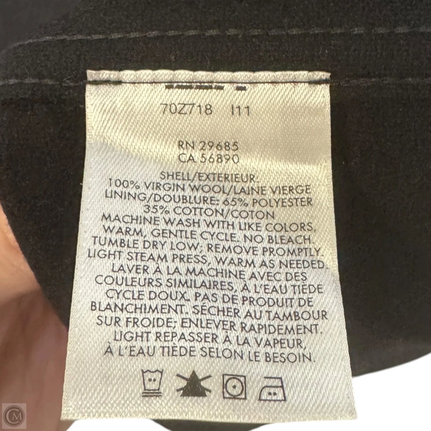 Wool Board Shirt Long Sleeve By Pendleton In Black, Size: M