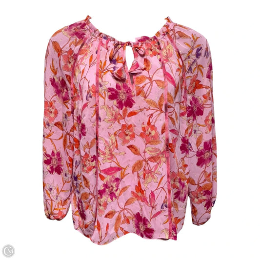 Blouse Long Sleeve Designer By Misa In Floral Print, Size: M