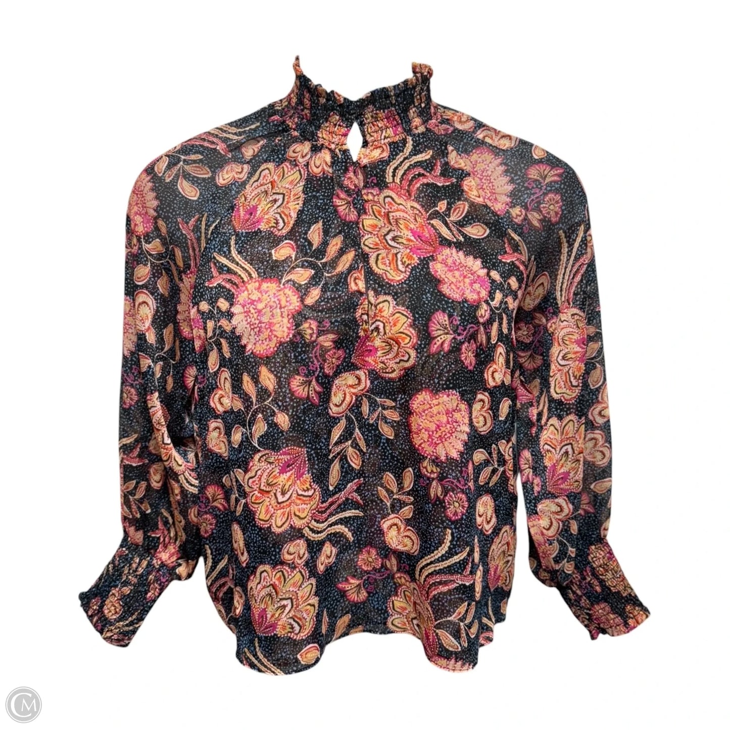 Blouse Long Sleeve Designer By Misa In Paisley Print, Size: M