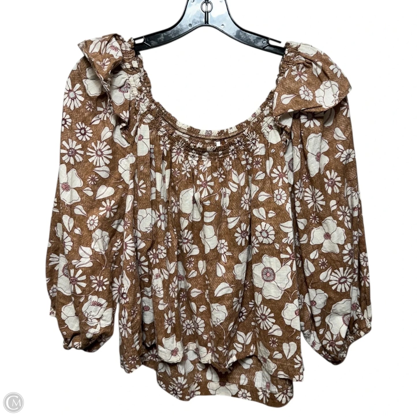 Top Long Sleeve By Free People In Floral Print, Size: S