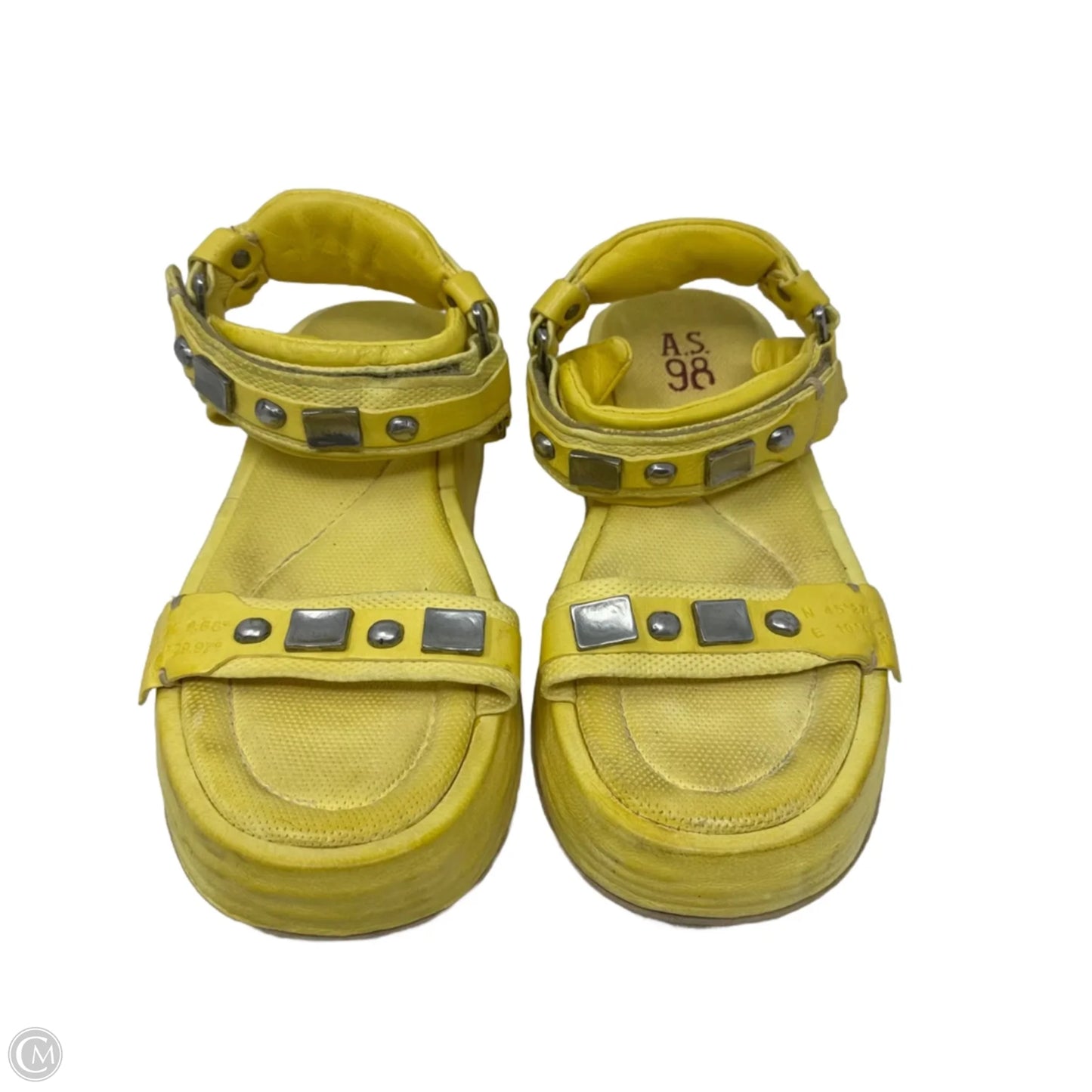 Fenix Studded Platform Sandals By A.S. 98 In Yellow, Size: 10
