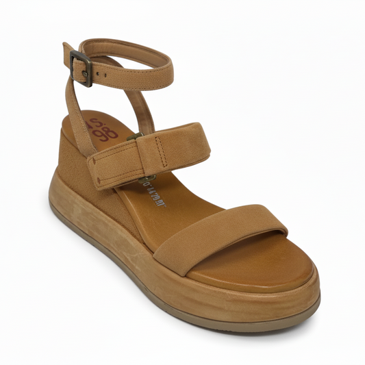 Rooney Suede Platform Wedge Sandals By A.S. 98 In Tan, Size: 10