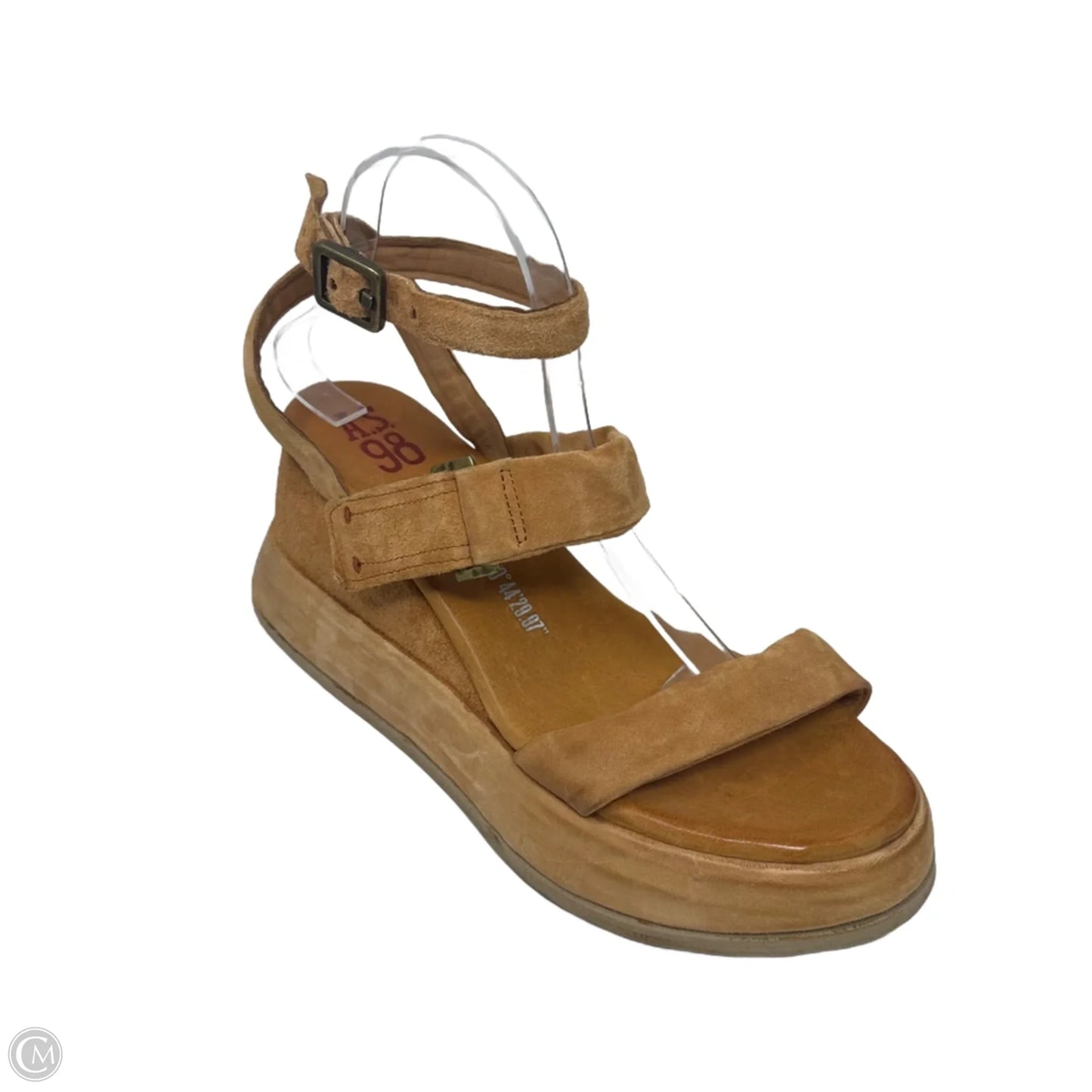 Rooney Suede Platform Wedge Sandals By A.S. 98 In Tan, Size: 10