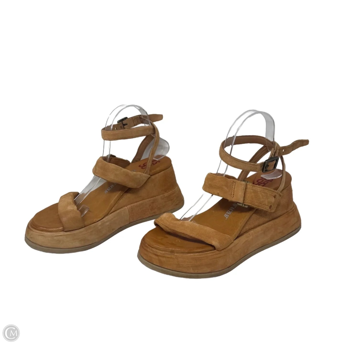 Rooney Suede Platform Wedge Sandals By A.S. 98 In Tan, Size: 10