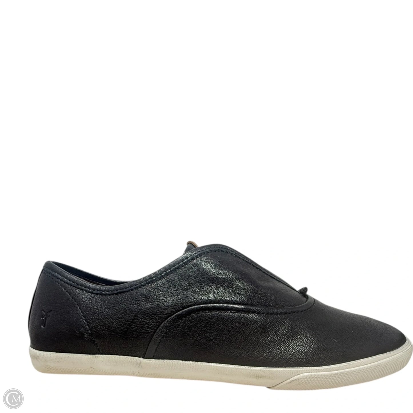 Maya Slip-On Leather Sneakers Designer By Frye In Black, Size: 11