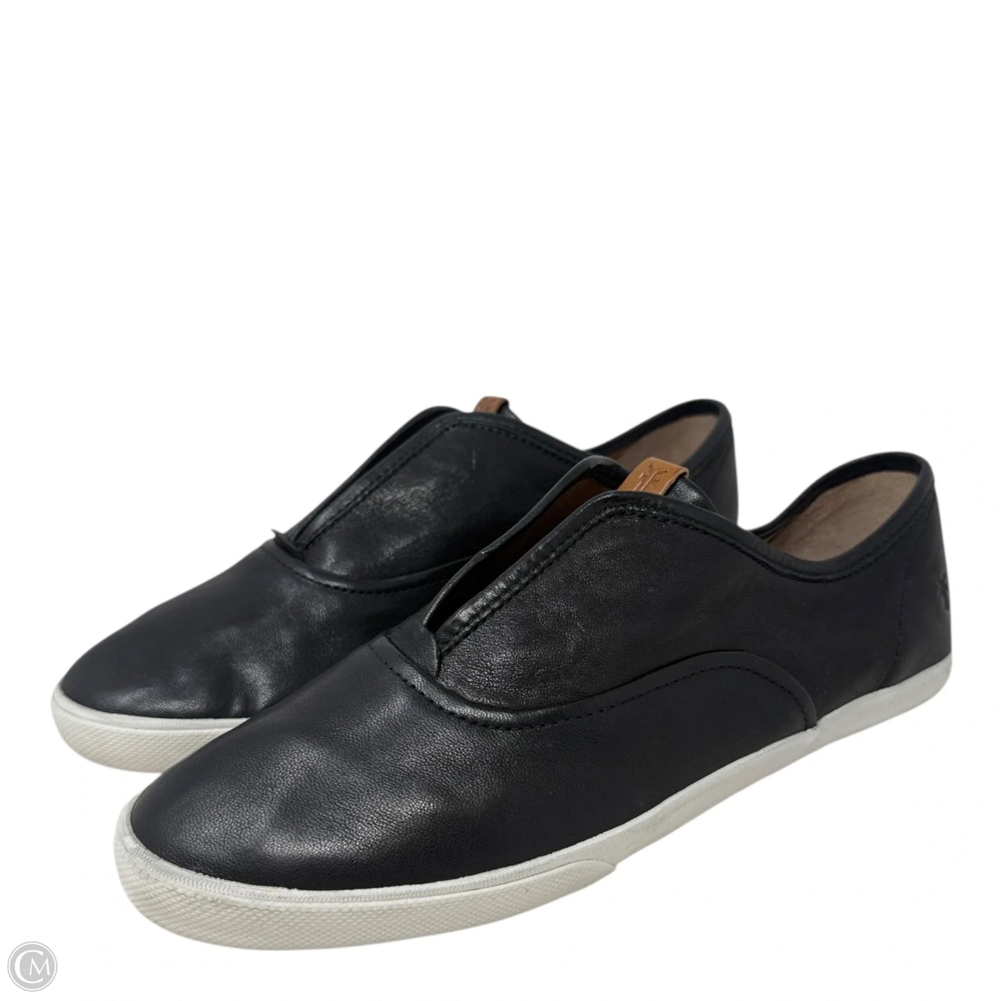 Maya Slip-On Leather Sneakers Designer By Frye In Black, Size: 11