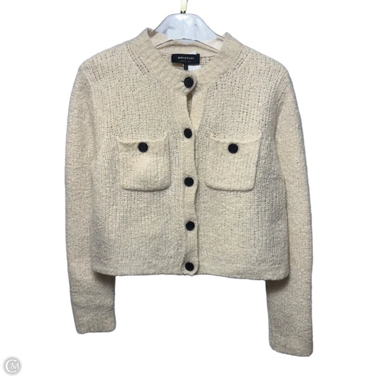 Wool Blend Textured Cardigan By Whistles In Cream, Size: M