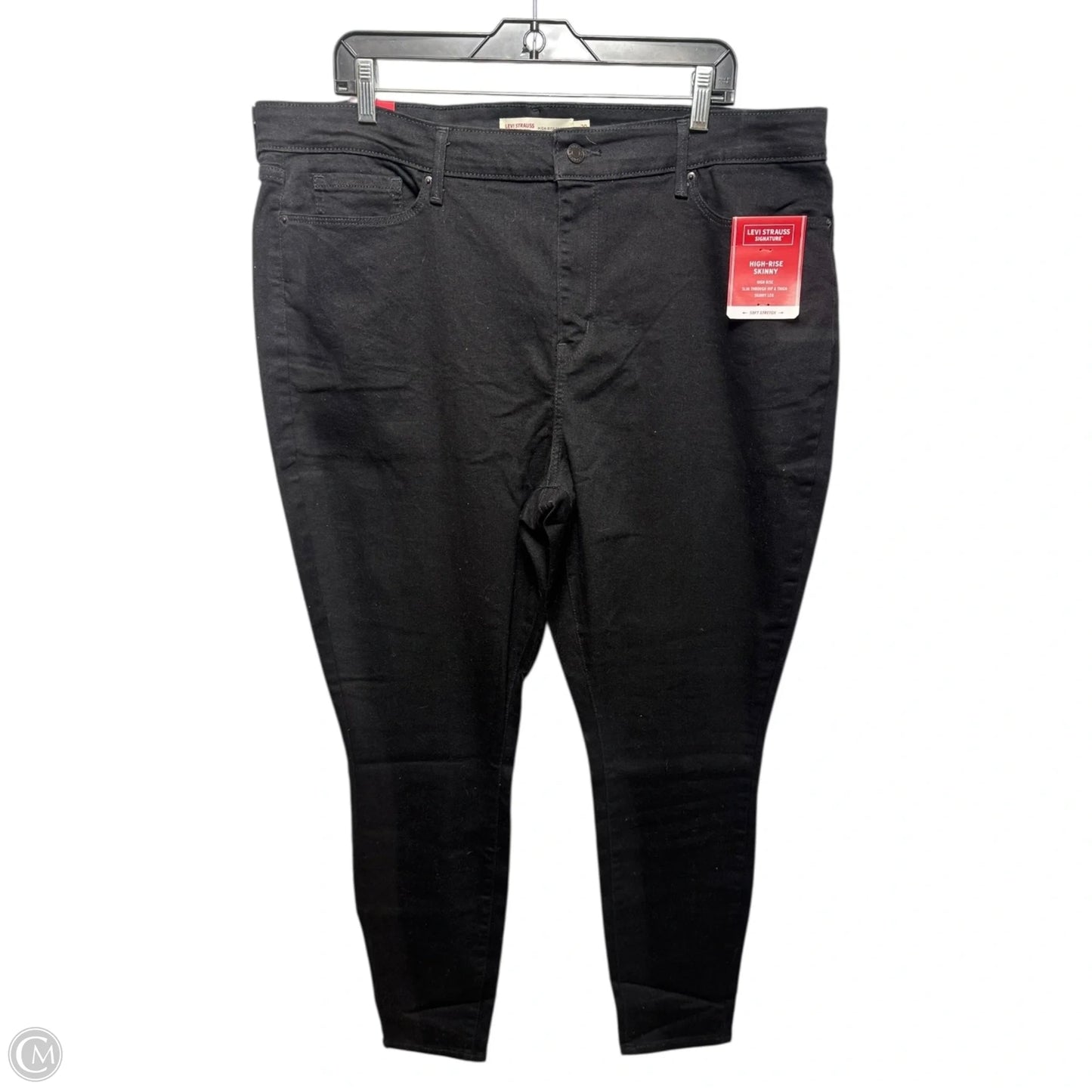 High Rise Skinny Jeans By Levis In Black, Size: 20