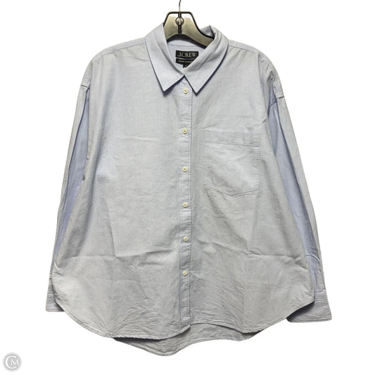Etienne Oversized Fit Collared Top Long Sleeve By J. Crew In Blue, Size: Lp
