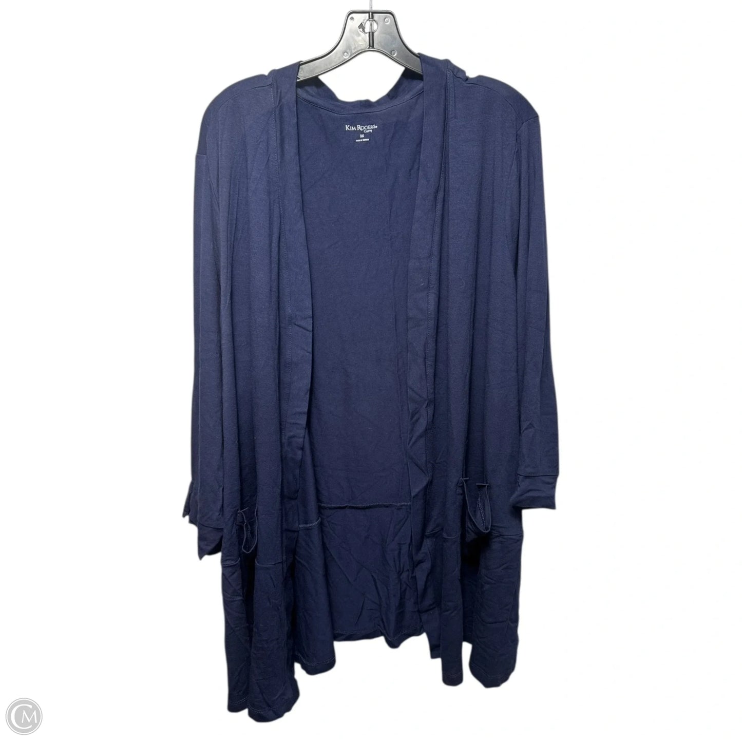 Cardigan By Kim Rogers In Navy, Size: 3x