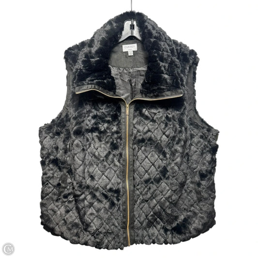 Vest Faux Fur & Sherpa By Carmen By Carmen Marc Valvo In Black, Size: 3x