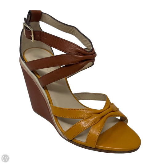 Strappy Wedge Sandals Designer By See By Chloe In Yellow, Size: 8.5