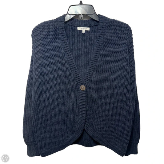 Chunky Knit Sweater Cardigan By Madewell In Navy, Size: Xs