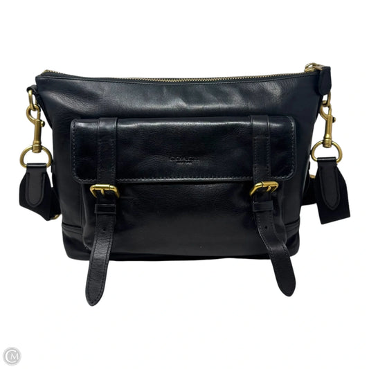 Bleecker Leather Messenger Handbag Designer By Coach, Size: Medium