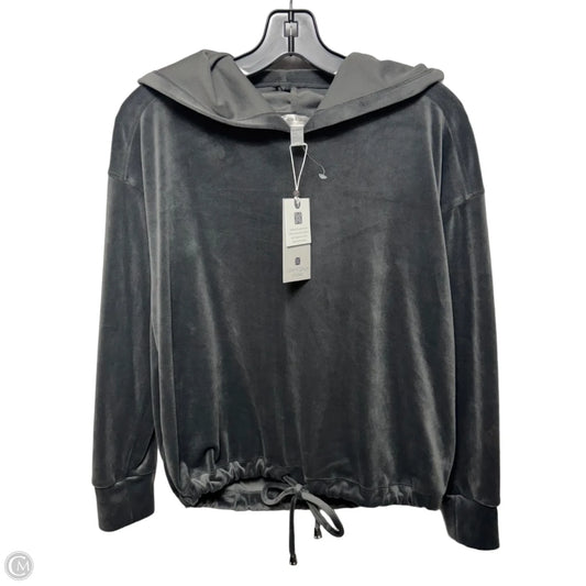 Velvet Sweatshirt Hoodie By Cable And Gauge In Grey, Size: Xs