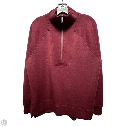 Athletic Top Long Sleeve Crewneck By Spanx In Maroon, Size: M